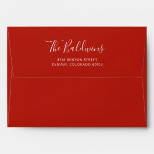 Elegant Modern Red Holiday Christmas Envelope