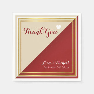 Elegant & Modern Reddish Wedding Napkin