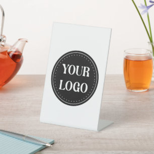 elegant, modern, refined, & editable. pedestal sign