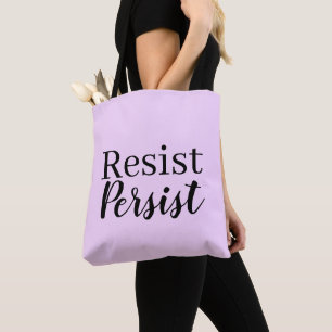 Elegant Modern Resist Persist Inspirational Quote Tote Bag