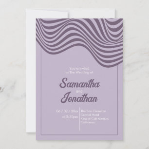 Elegant Modern Retro Wedding Flowing Wave Pattern Invitation