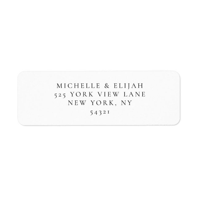 Elegant Modern Return Address Label (Front)