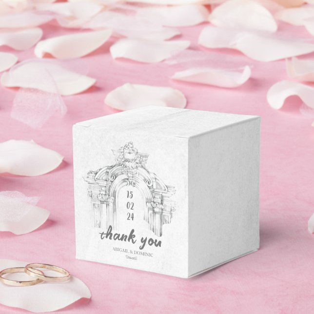 Elegant Modern Roman Minimalist Wedding Favour Box (Wedding)