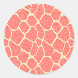 Elegant modern romantic giraffe damask classic round sticker