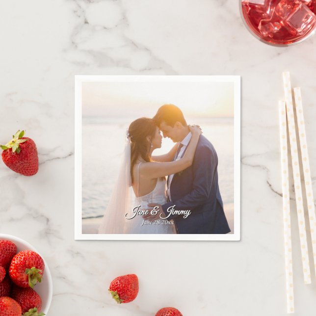 Elegant Modern Romantic Wedding Invitation Theme Napkin (Insitu)