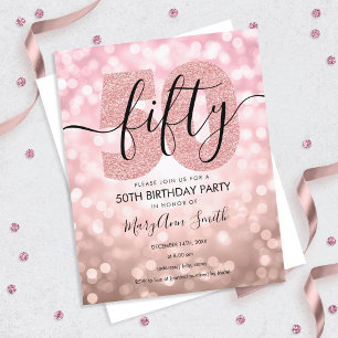 Elegant Modern Rose Gold 50th Birthday Party
