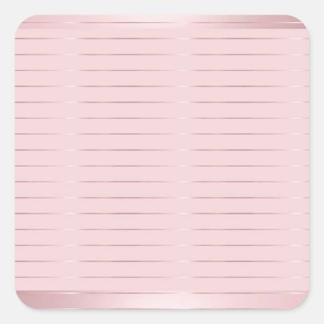 Elegant Modern Rose Gold Blank Template Trendy Square Sticker (Front)