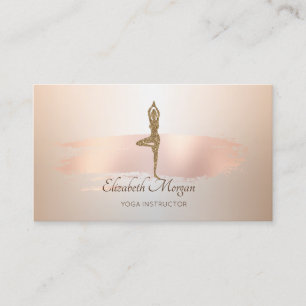 Elegant Modern, Rose Gold Brush Stroke Business Card