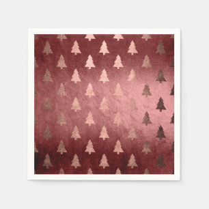 Elegant modern rose gold Christmas tree pattern Napkin