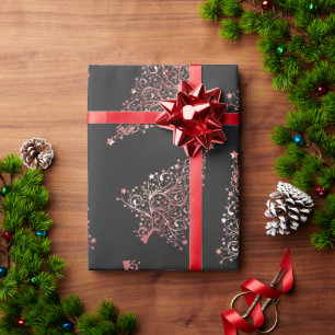 Elegant modern rose gold Christmas tree pattern Wrapping Paper