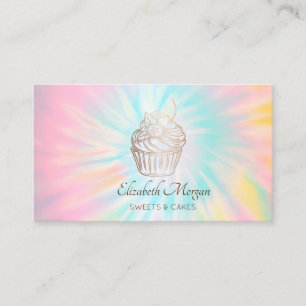 Elegant Modern, Rose Gold Cupcake Tie Dye Business Card