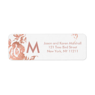 Elegant Modern Rose Gold Floral Address Labels