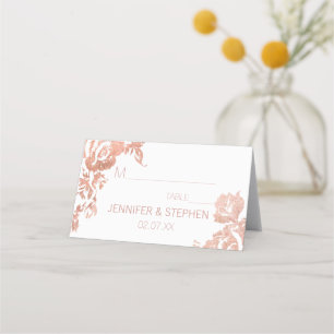 Elegant Modern Rose Gold Floral Place Cards