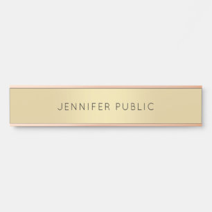 Elegant Modern Rose Gold Glamorous Minimalist Door Sign