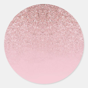 Elegant Modern Rose Gold Glitter Blank Template Classic Round Sticker