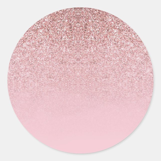 Elegant Modern Rose Gold Glitter Blank Template Classic Round Sticker (Front)