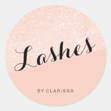 Elegant modern rose gold glitter blush pink lashes