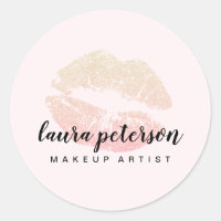 Elegant modern rose gold glitter lips pink makeup