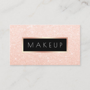 Elegant modern rose gold glitter makeup artist business card