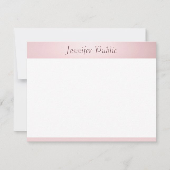 Elegant Modern Rose Gold Handwriting Script Card (Front)