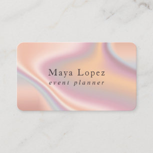 Elegant modern rose gold holographic event planner business card