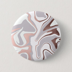 Elegant modern rose gold marble look 6 cm round badge