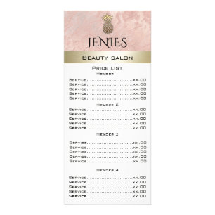 Elegant modern rose gold marble pineapple rack card