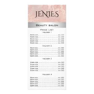 Elegant modern rose gold marble silver stripe rack card