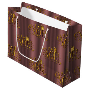 Elegant Modern Rose Gold Noel Christmas Large Gift Bag