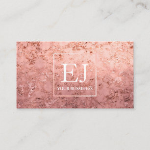 Elegant modern rose gold & pink marble  business card