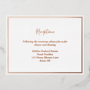 Elegant Modern Rose Gold Reception Enclosure Card