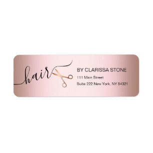 Elegant modern rose gold scissors hairstylist