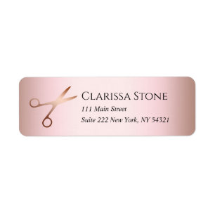 Elegant modern rose gold scissors hairstylist