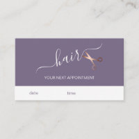 Elegant modern rose gold scissors hairstylist