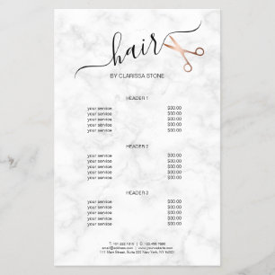 Elegant modern rose gold scissors hairstylist flyer
