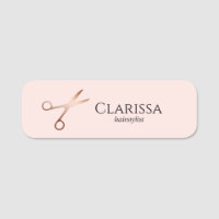 Elegant modern rose gold scissors hairstylist
