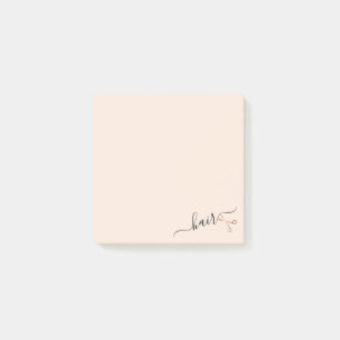 Elegant modern rose gold scissors hairstylist post-it notes