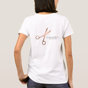 Elegant modern rose gold scissors hairstylist T-Shirt
