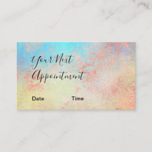 Elegant modern rose gold watercolor makeup artist appointment card