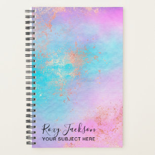 Elegant modern rose gold watercolor makeup artist planner