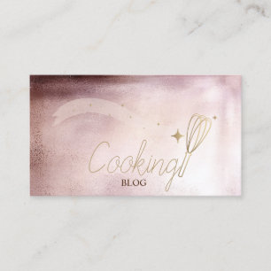 Elegant Modern,Rose Gold,Whisk,Cooking Business Card