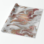 Elegant modern rose gold & white marble look wrapping paper<br><div class="desc">Beautiful faux rose gold & white marble design.</div>