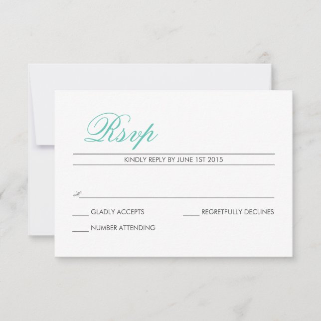 Elegant Modern RSVP Card -mint (Front)