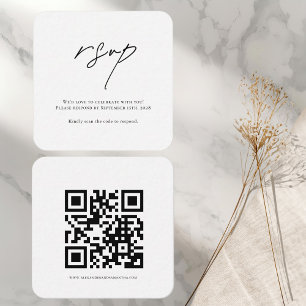 Elegant Modern RSVP Card QR Code Wedding Reply