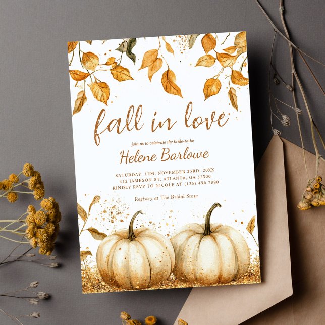 Elegant Modern Rustic Fall Bridal Shower Invitation (Elegant Modern Rustic Fall Bridal Shower Invitation)