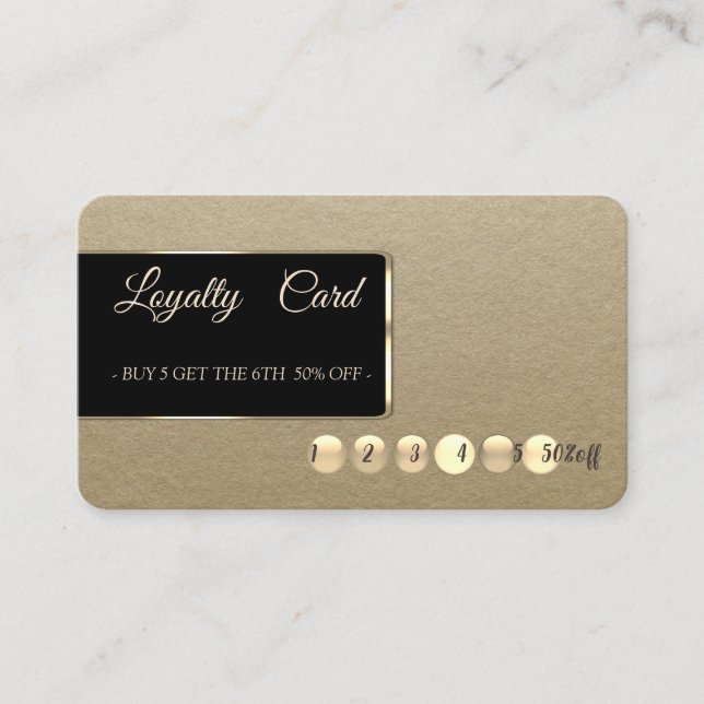 Elegant Modern Rustic Kraft  Loyalty Card (Front)