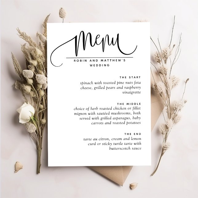 Elegant Modern Rustic Menu, Script Kraft Menu (Creator Uploaded)