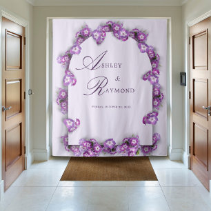 Elegant & Modern Rustic Purple Lilac Arch Florals Tapestry