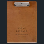 Elegant Modern Rustic Tan Leather Texture Custom Clipboard<br><div class="desc">If you need any further customisation please feel free to message me on yellowfebstudio@gmail.com.</div>