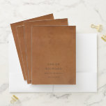 Elegant Modern Rustic Tan Leather Texture Custom Pocket Folder<br><div class="desc">If you need any further customisation please feel free to message me on yellowfebstudio@gmail.com.</div>